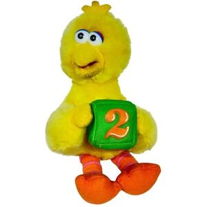 Sesame Street Big Bird Plush 9" Yellow Number 2 Block Learning Toy